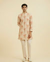 Manyavar Men Peach Kurta Pant Set