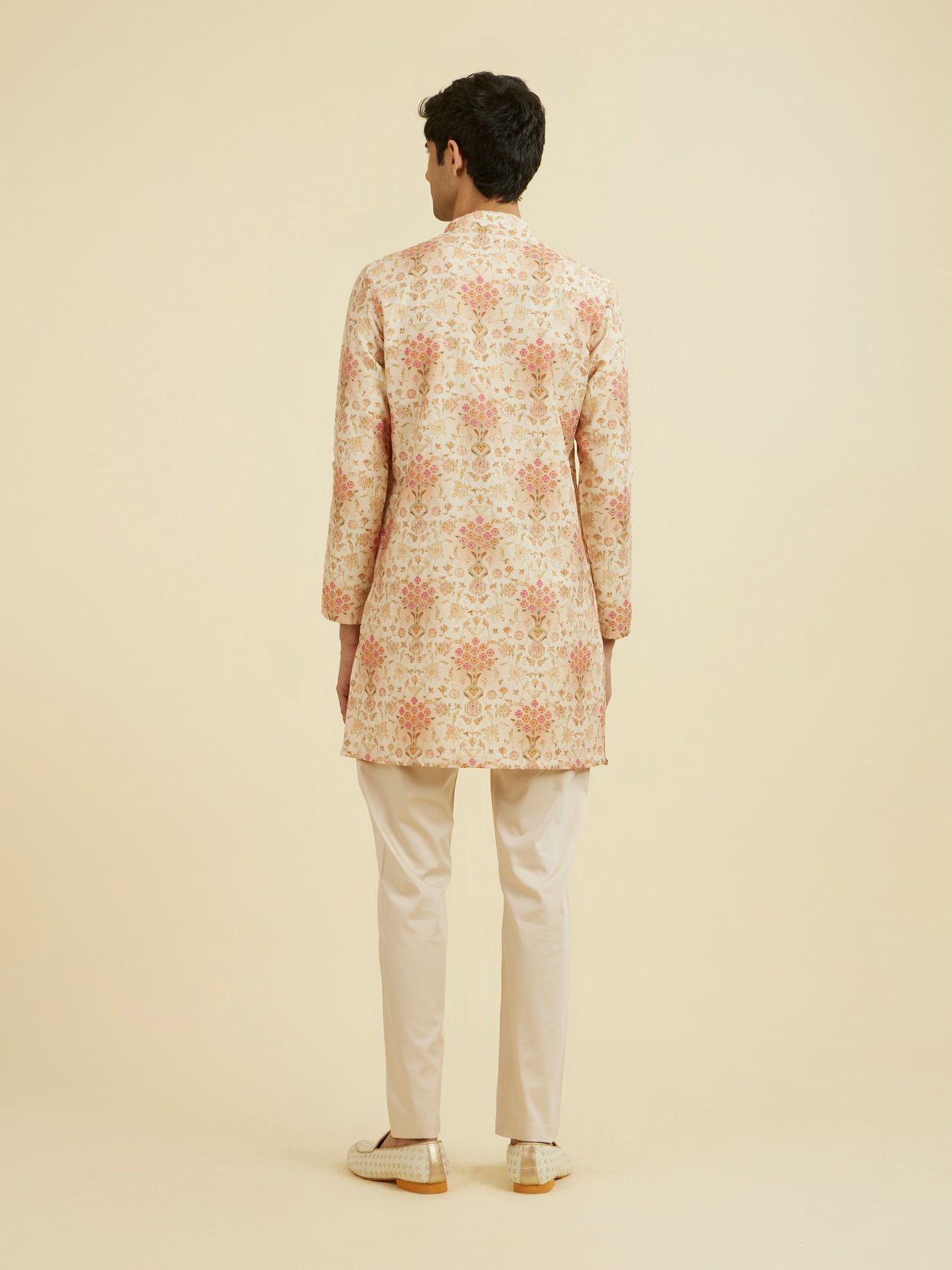 Manyavar Men Peach Kurta Pant Set