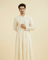 Manyavar Men Cream Elegance Kurta Pajama