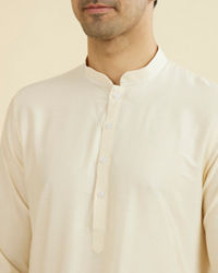 Manyavar Men Cream Elegance Kurta Pajama