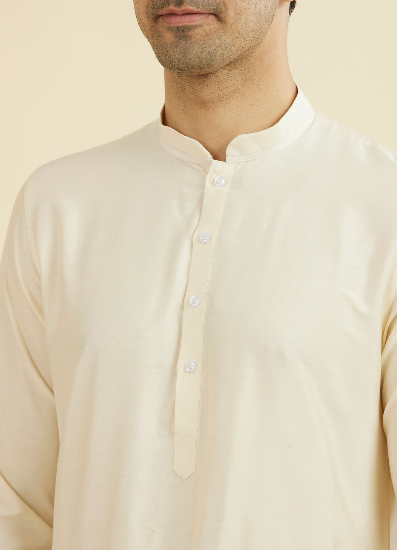 Manyavar Men Cream Elegance Kurta Pajama