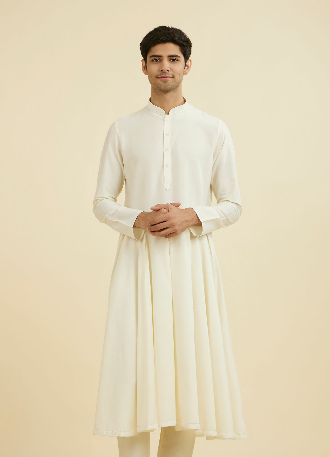 Manyavar Men Radiant Cream Kurta Pajama