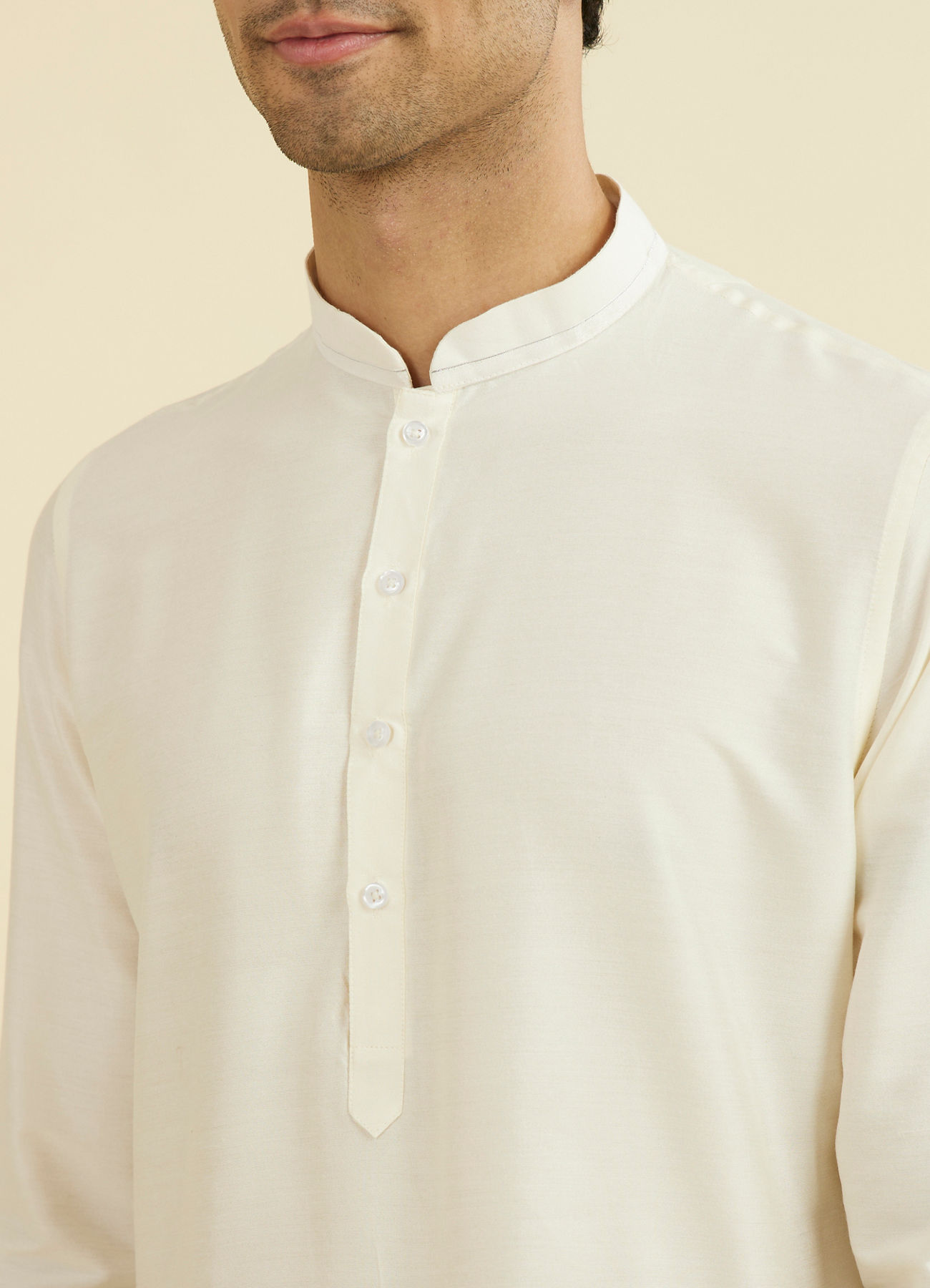 Manyavar Men Radiant Cream Kurta Pajama