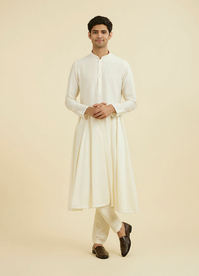 Manyavar Men Radiant Cream Kurta Pajama