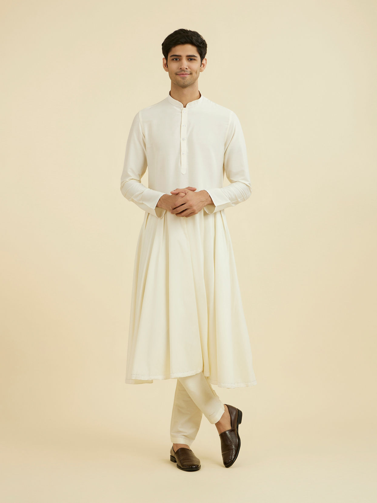 Manyavar Men Radiant Cream Kurta Pajama
