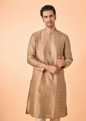Manyavar Men Walnut Majesty Kurta Pajama