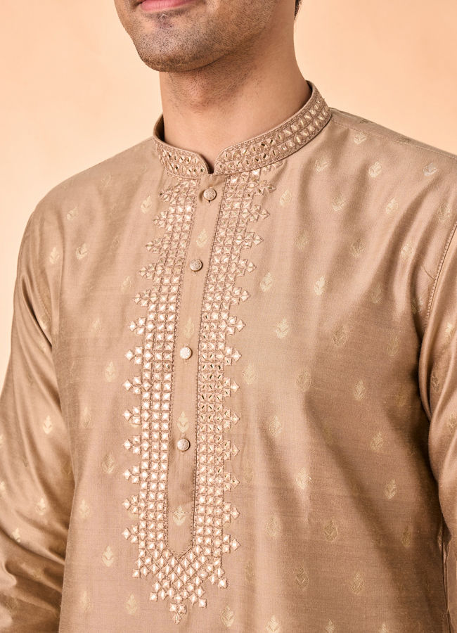 Manyavar Men Walnut Majesty Kurta Pajama