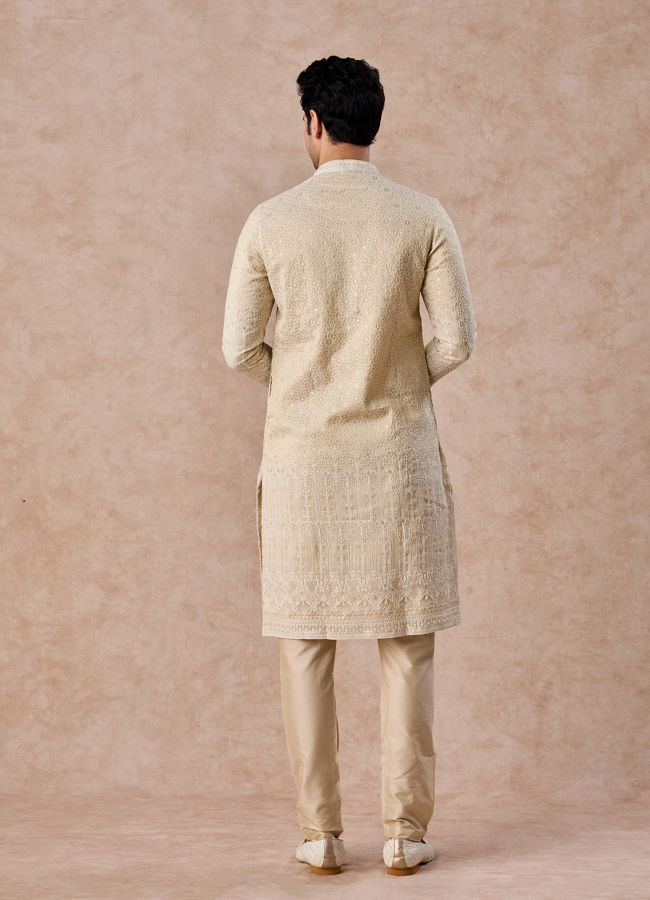 Manyavar Men Glittering Gold Kurta Pajama