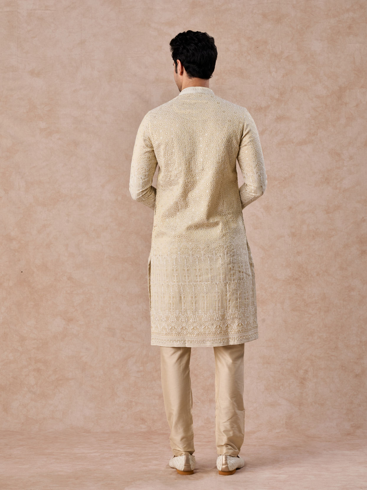 Manyavar Men Glittering Gold Kurta Pajama