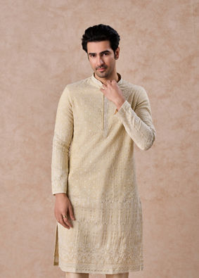 Manyavar Men Glittering Gold Kurta Pajama