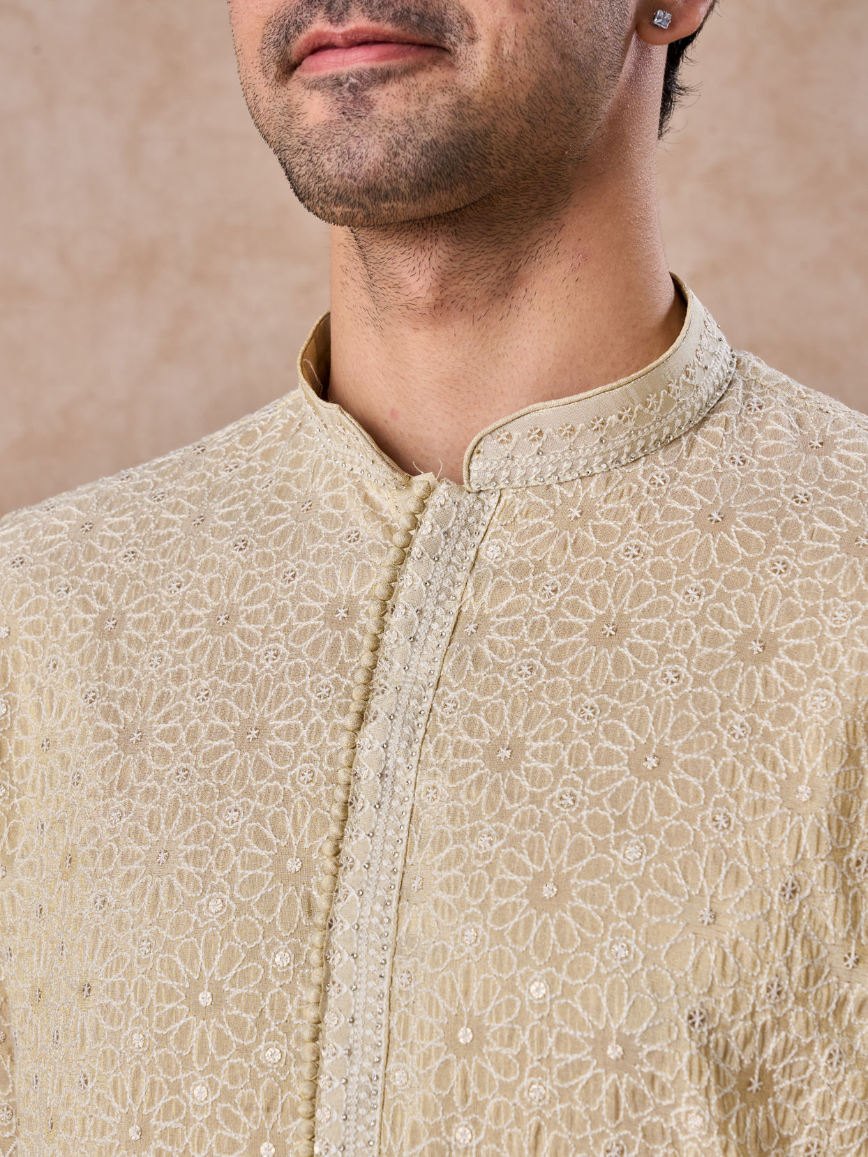Manyavar Men Glittering Gold Kurta Pajama