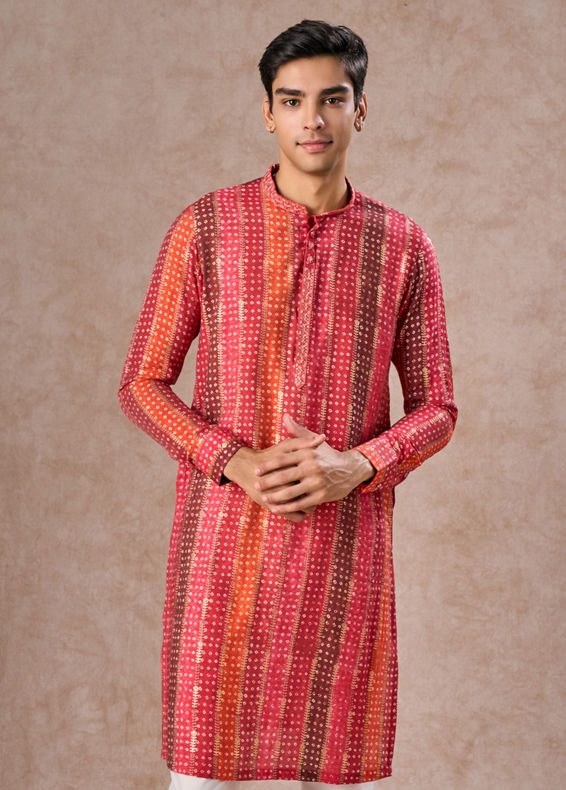 Manyavar Men Regal Rani Pink Kurta Pajama Set