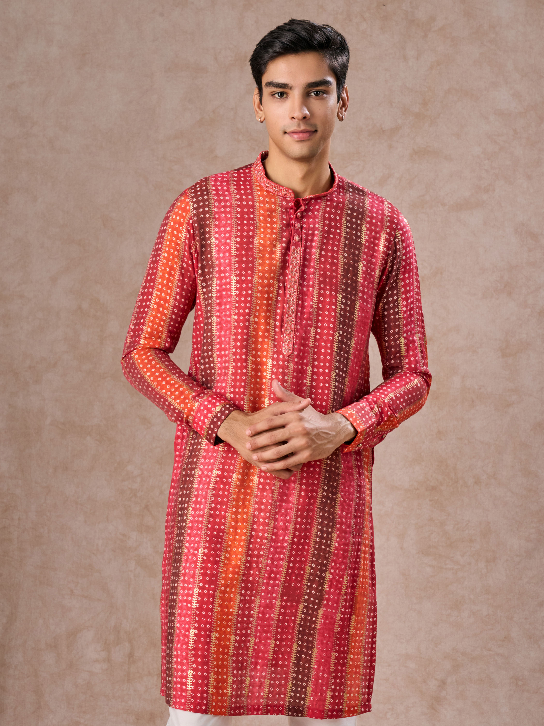 Manyavar Men Regal Rani Pink Kurta Pajama Set