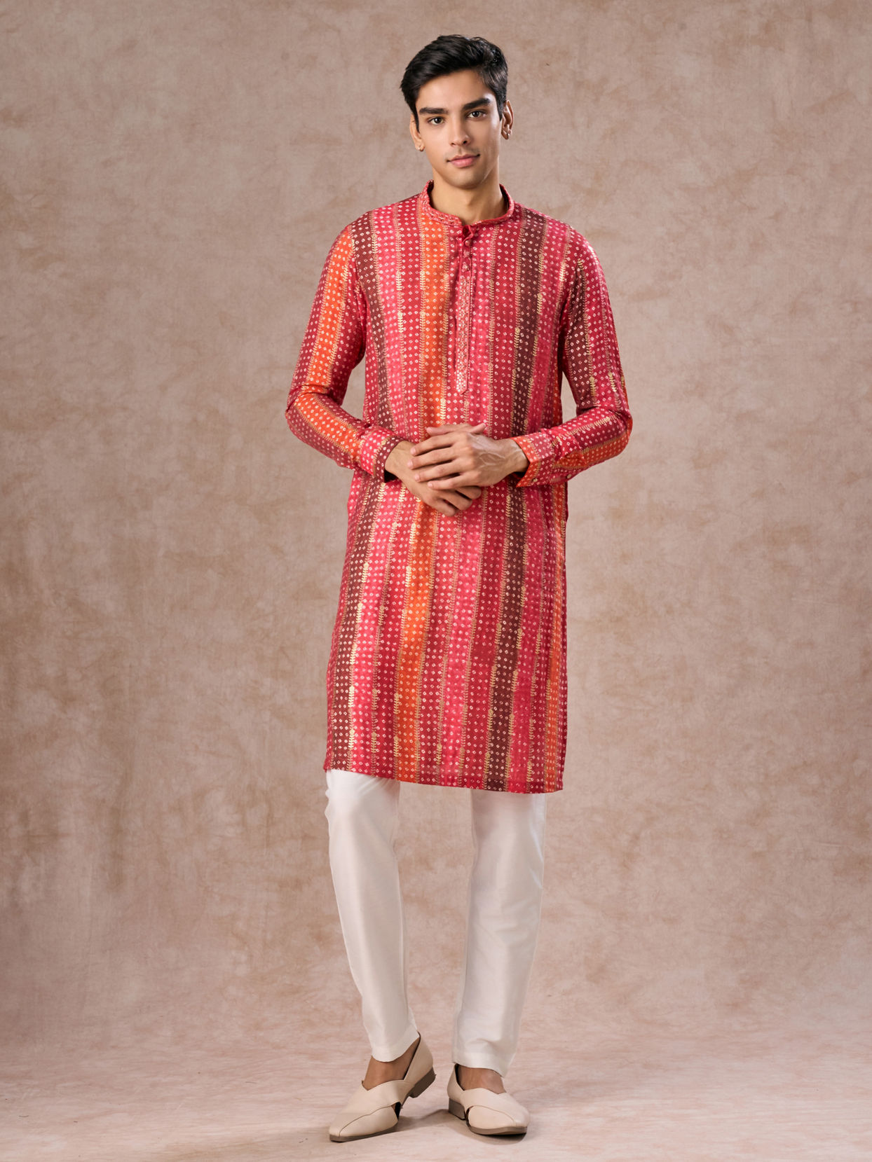 Manyavar Men Regal Rani Pink Kurta Pajama Set