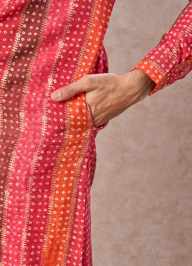 Manyavar Men Regal Rani Pink Kurta Pajama Set