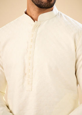 Manyavar Men Elegant Cream Kurta Pajama