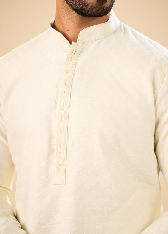 Manyavar Men Elegant Cream Kurta Pajama