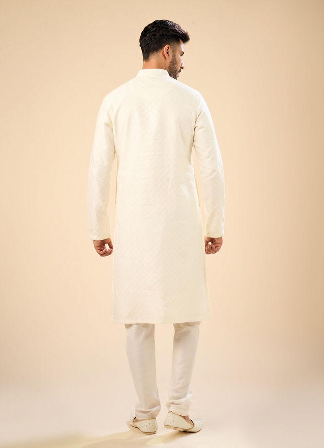 Manyavar Men Elegant Cream Kurta Pajama