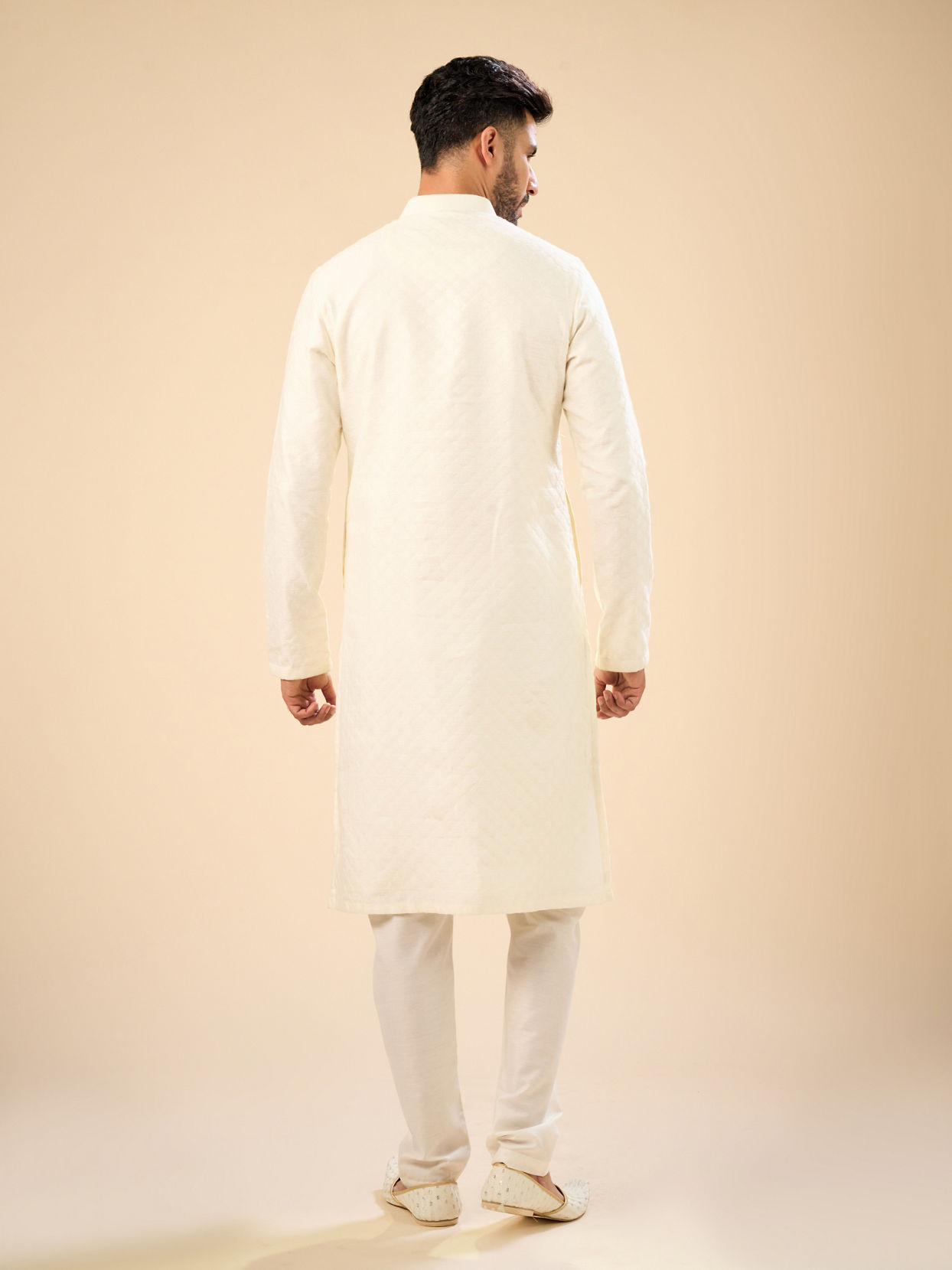 Manyavar Men Elegant Cream Kurta Pajama