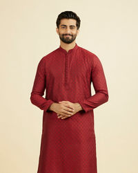 Manyavar Men Majestic Maroon Ensemble Kurta Pajama