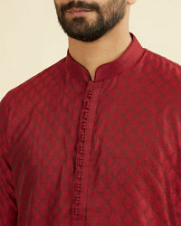 Manyavar Men Majestic Maroon Ensemble Kurta Pajama