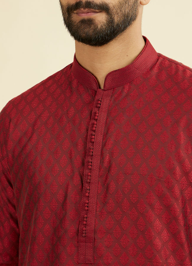 Manyavar Men Majestic Maroon Ensemble Kurta Pajama