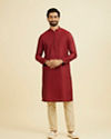 Manyavar Men Majestic Maroon Ensemble Kurta Pajama