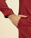 Manyavar Men Majestic Maroon Ensemble Kurta Pajama