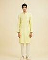 Manyavar Men Yellow Jacquard Haldi Radiance Kurta Pajama