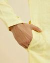 Manyavar Men Yellow Jacquard Haldi Radiance Kurta Pajama