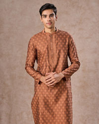 Manyavar Men Elegant Tan Kurta Pajama Set