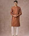 Manyavar Men Elegant Tan Kurta Pajama Set