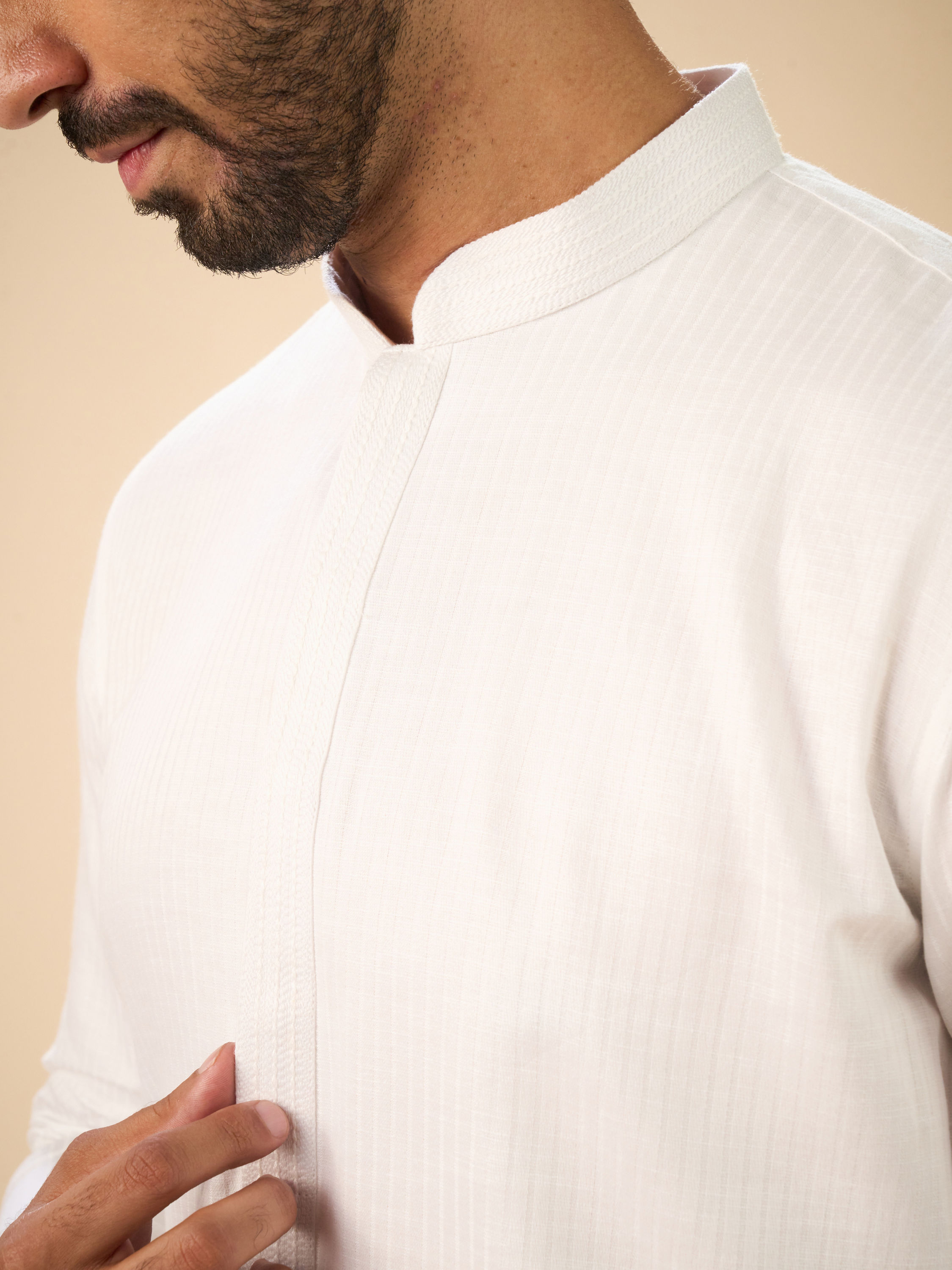 Manyavar Men Splendid White Kurta Pajama