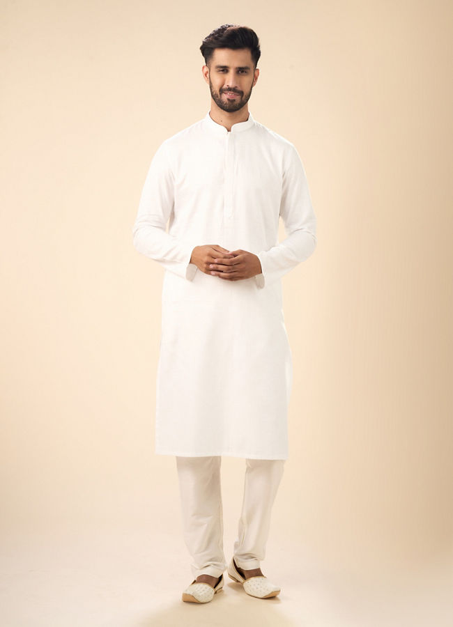 Manyavar Men Splendid White Kurta Pajama