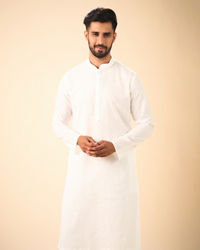 Manyavar Men Elegant White Kurta Pajama