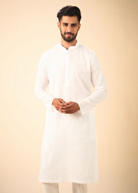 Manyavar Men Elegant White Kurta Pajama