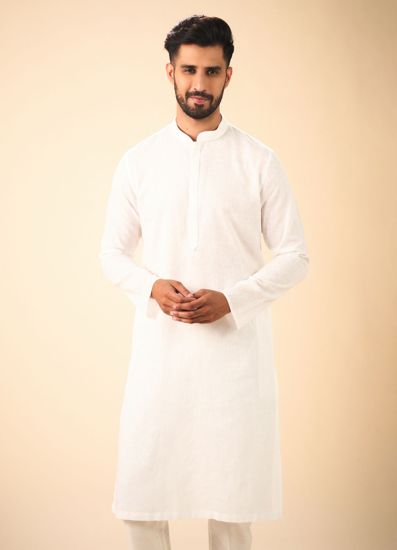 Manyavar Men Elegant White Kurta Pajama
