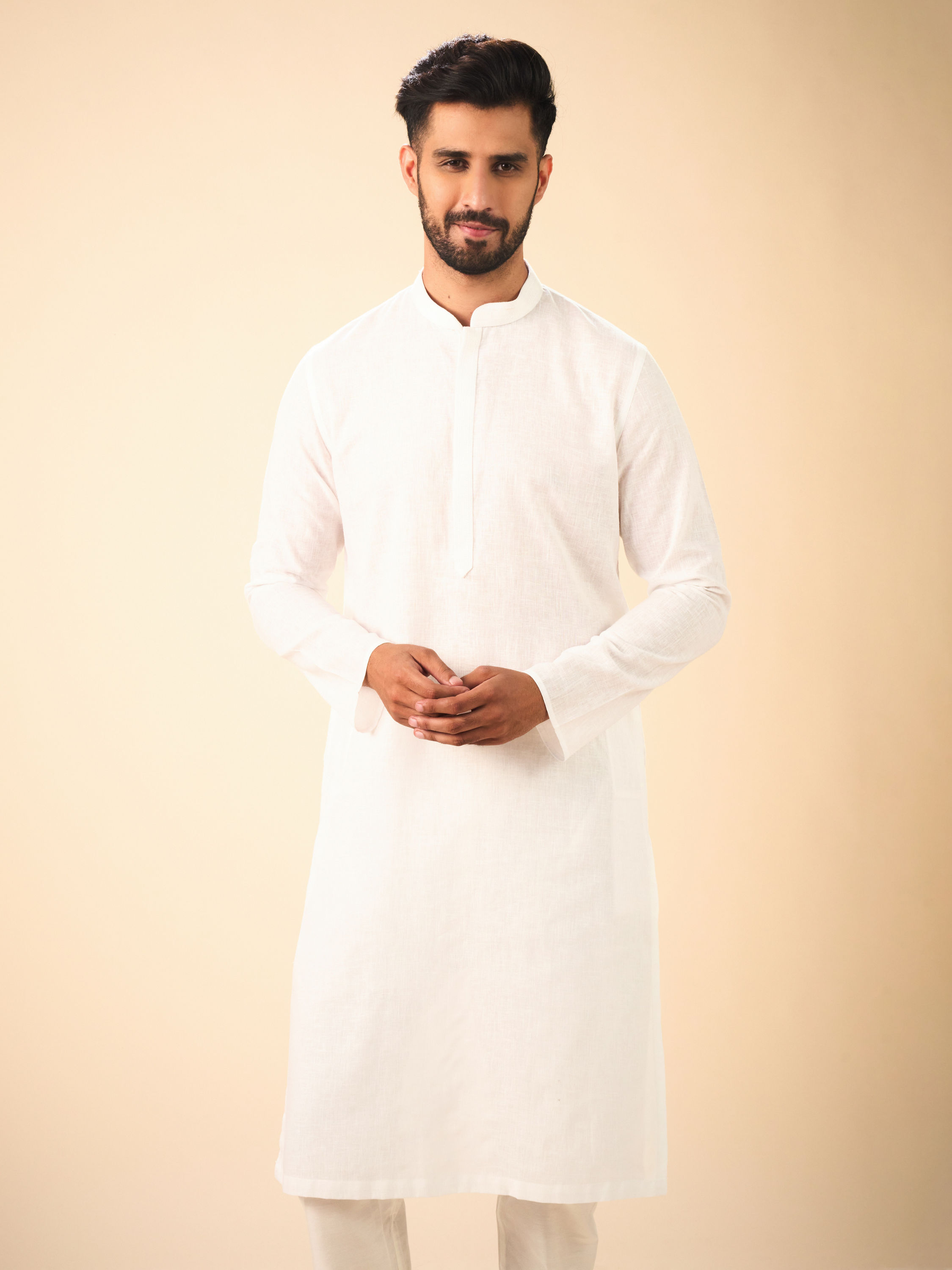 Manyavar Men Elegant White Kurta Pajama