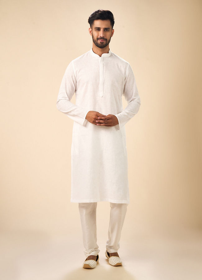 Manyavar Men Elegant White Kurta Pajama