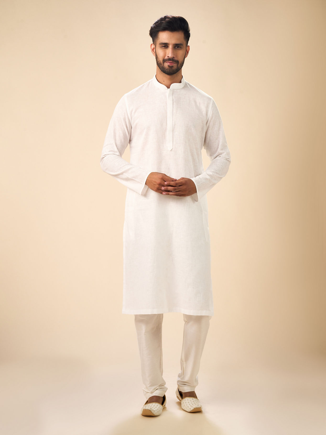 Manyavar Men Elegant White Kurta Pajama