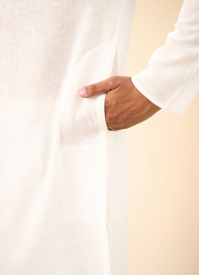 Manyavar Men Elegant White Kurta Pajama