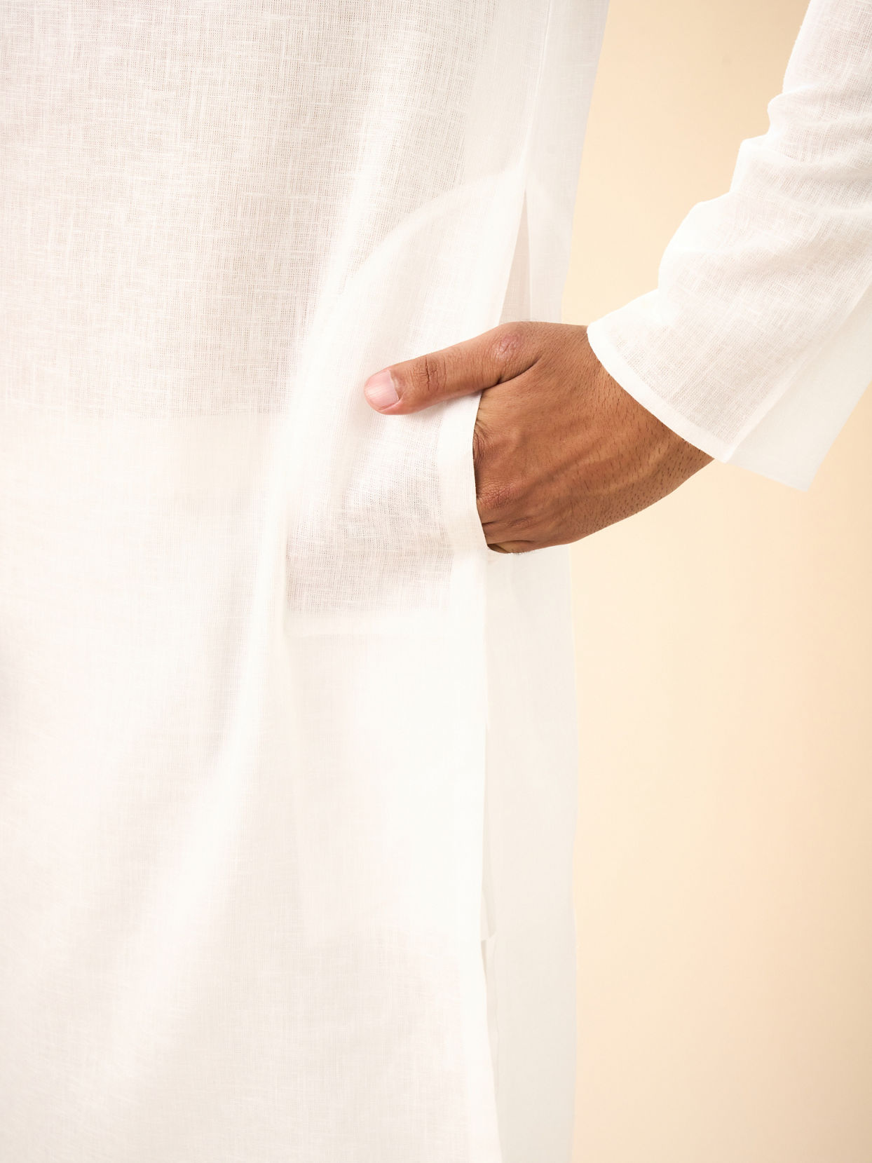 Manyavar Men Elegant White Kurta Pajama