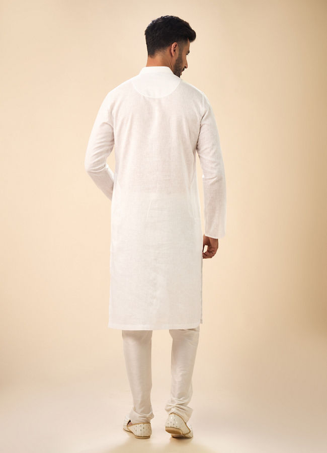 Manyavar Men Elegant White Kurta Pajama