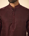 Manyavar Men Elegant Wine Kurta Pajama Ensemble