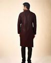 Manyavar Men Elegant Wine Kurta Pajama Ensemble