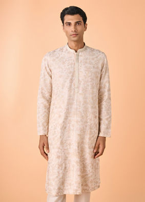 Manyavar Men Cream Delight Kurta Pajama