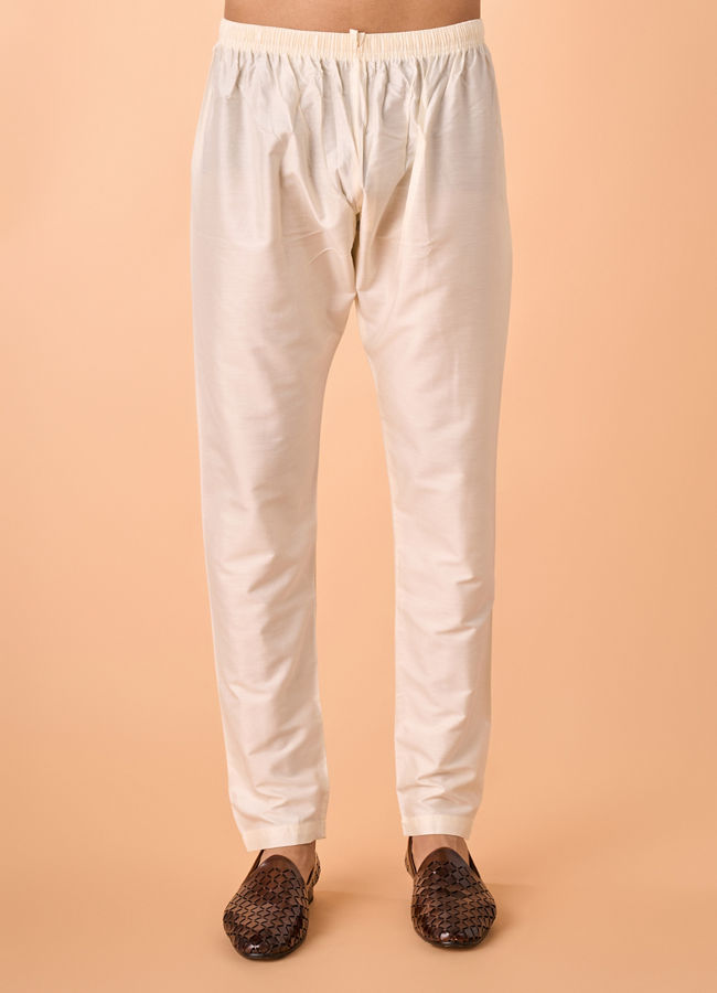 Manyavar Men Cream Delight Kurta Pajama