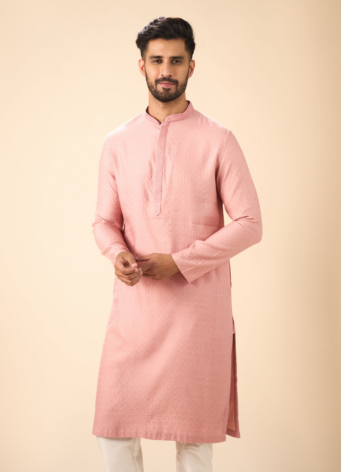 Manyavar Men Pink Elegance Kurta Pajama