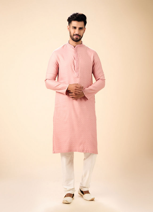Manyavar Men Pink Elegance Kurta Pajama