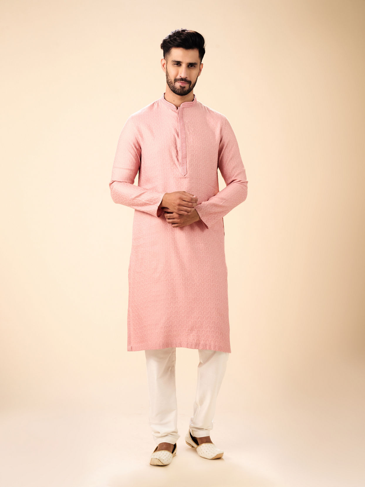 Manyavar Men Pink Elegance Kurta Pajama